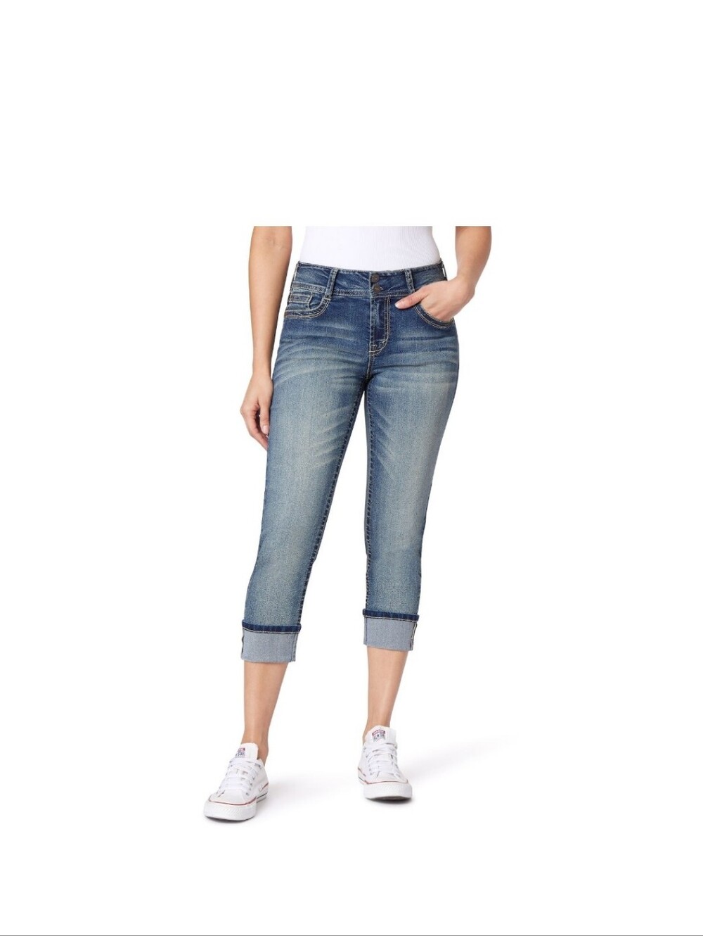 Wallflower Women's Medium Blue Cropped Capri Jeans